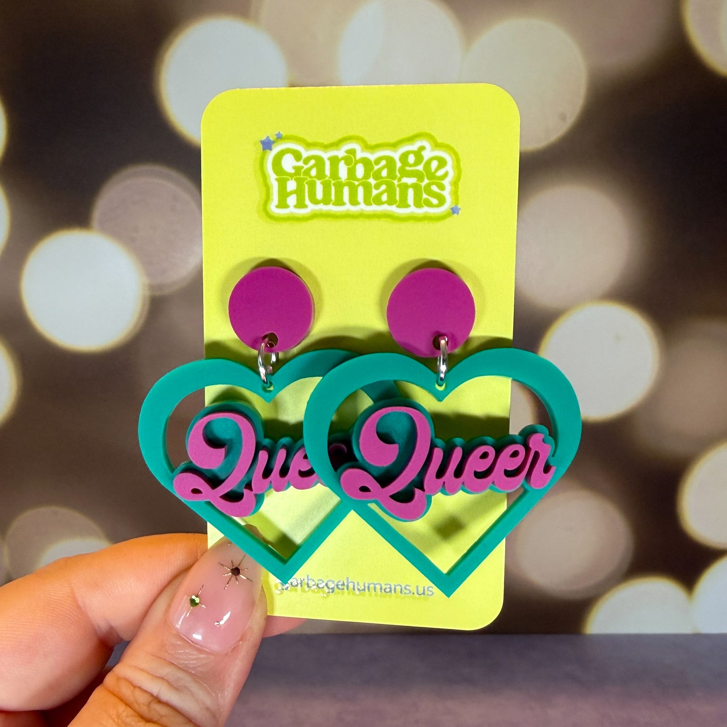Queer heart earrings