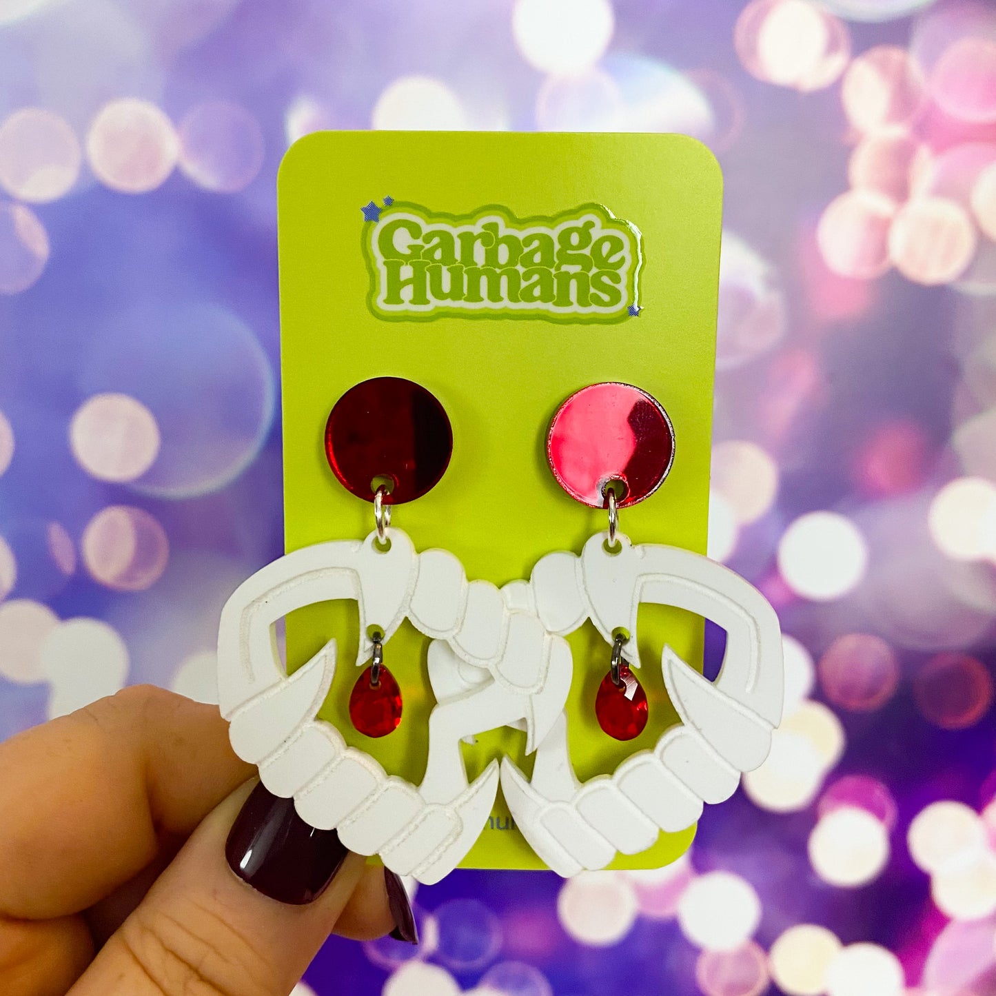 Vampire Teeth with Blood Crystal
