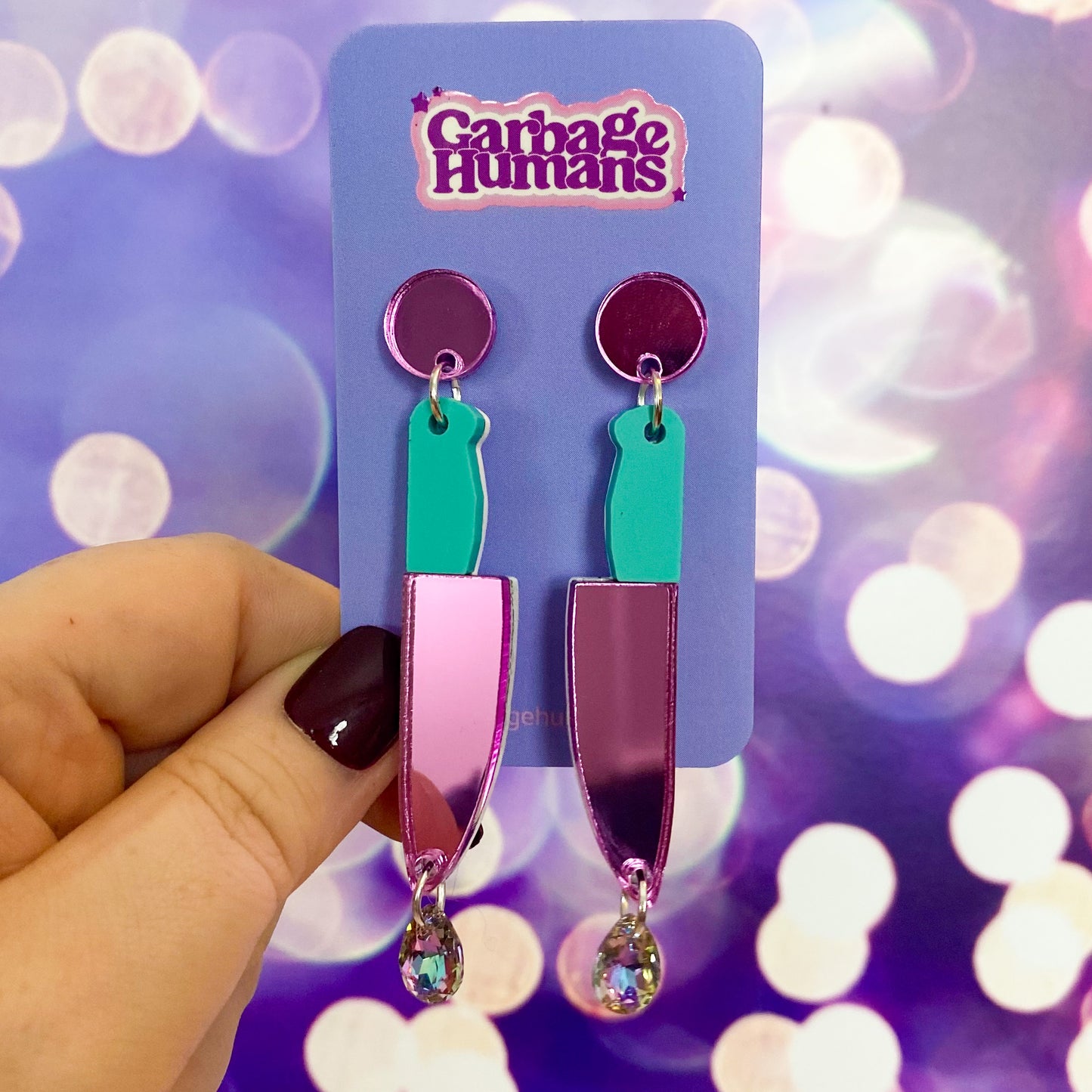 Pastel Knife with Multicolor Crystal