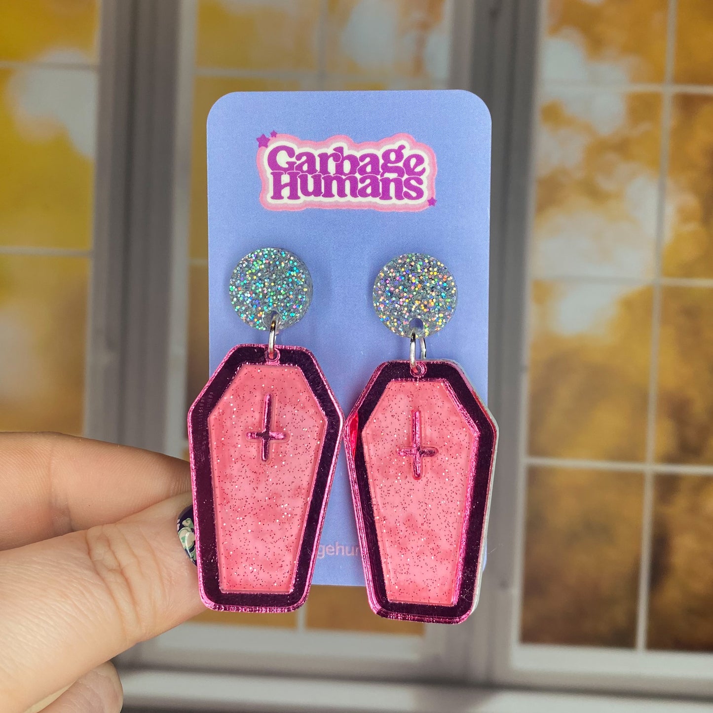 Jelly Coffin Outline Earrings
