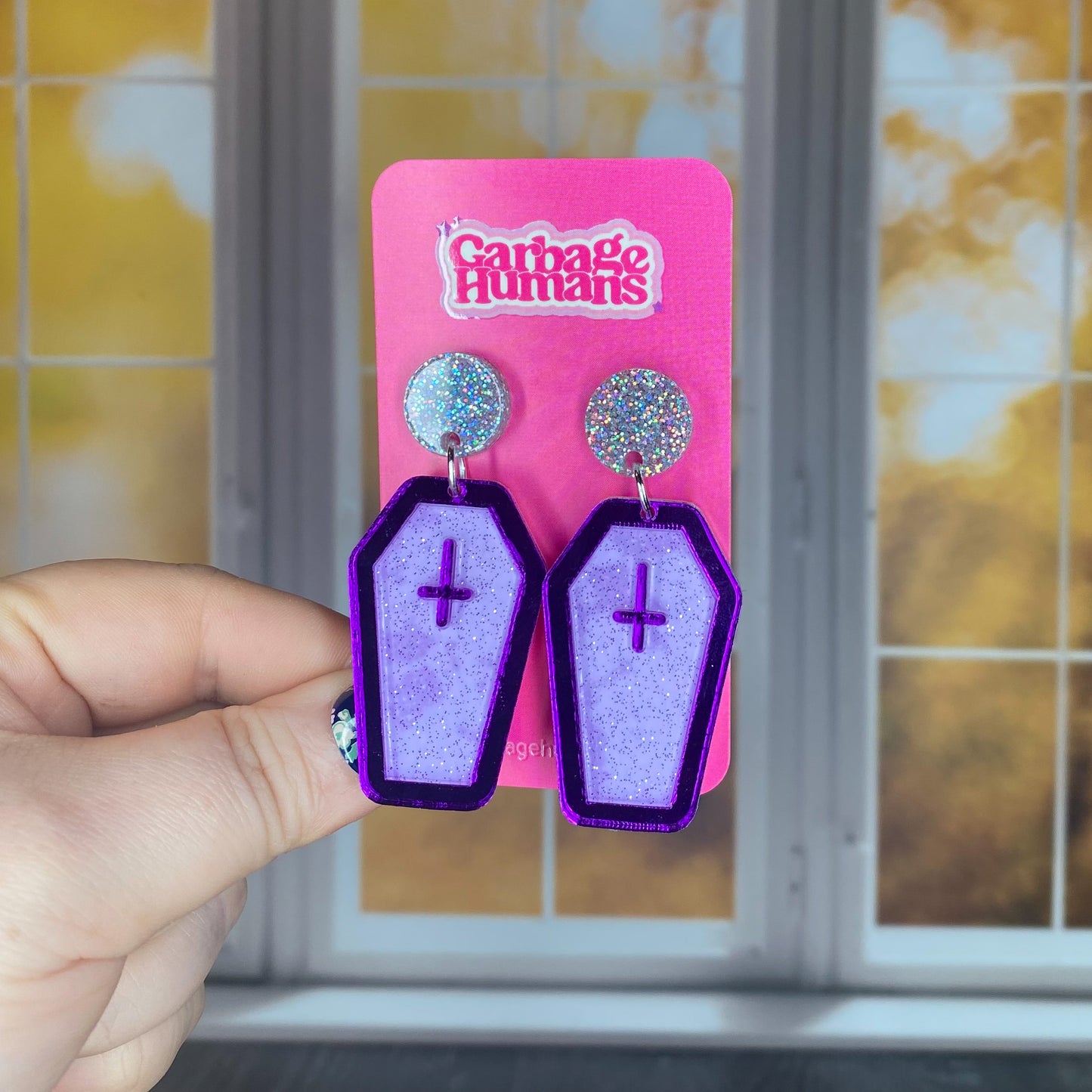 Jelly Coffin Outline Earrings