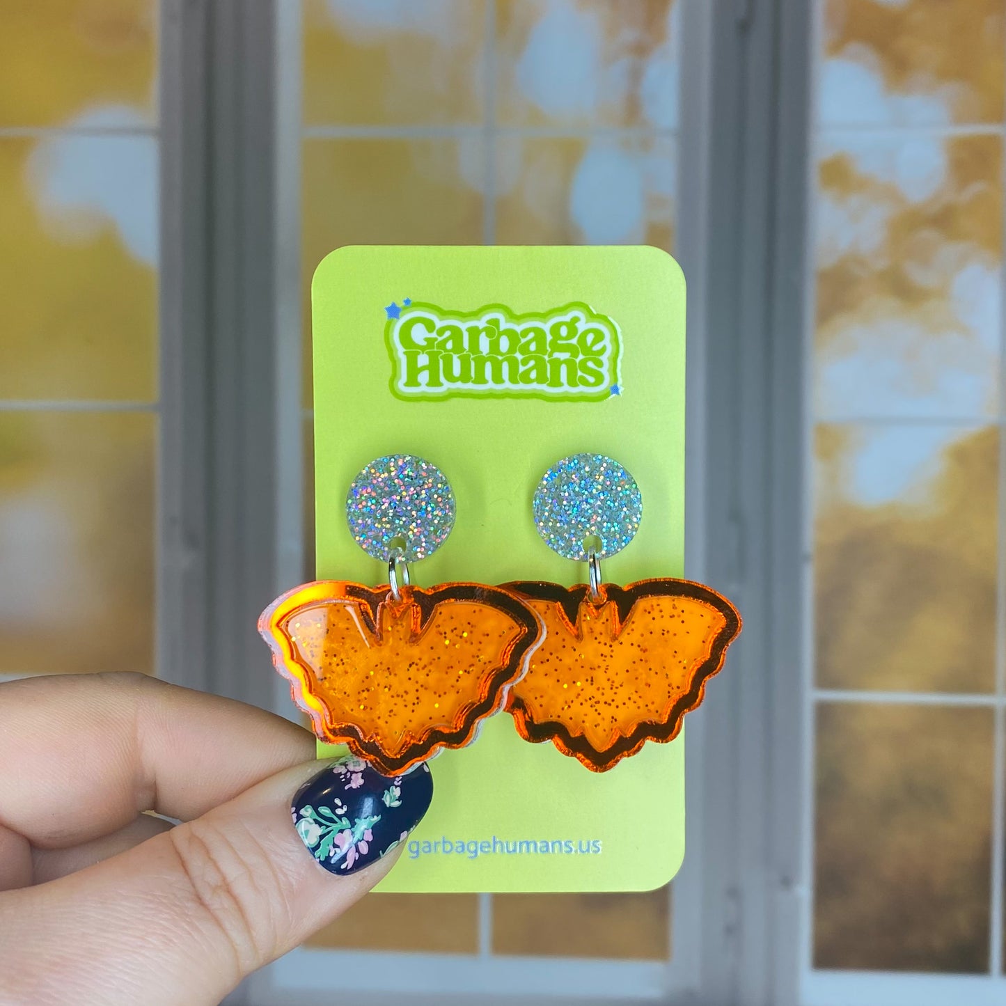 Jelly Bat Outline Earrings