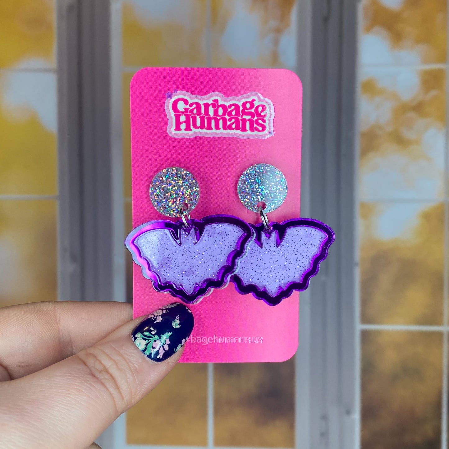 Jelly Bat Outline Earrings