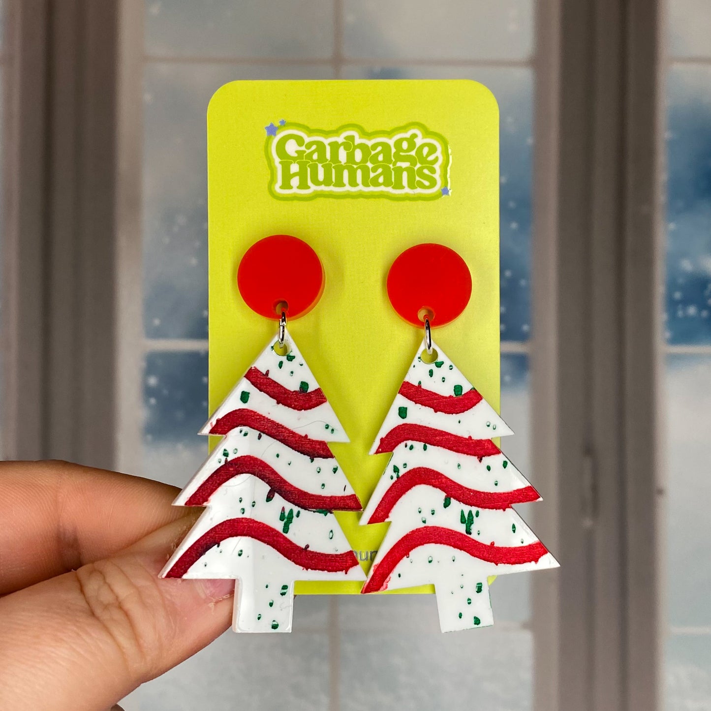 Christmas Tree Cake Earrings