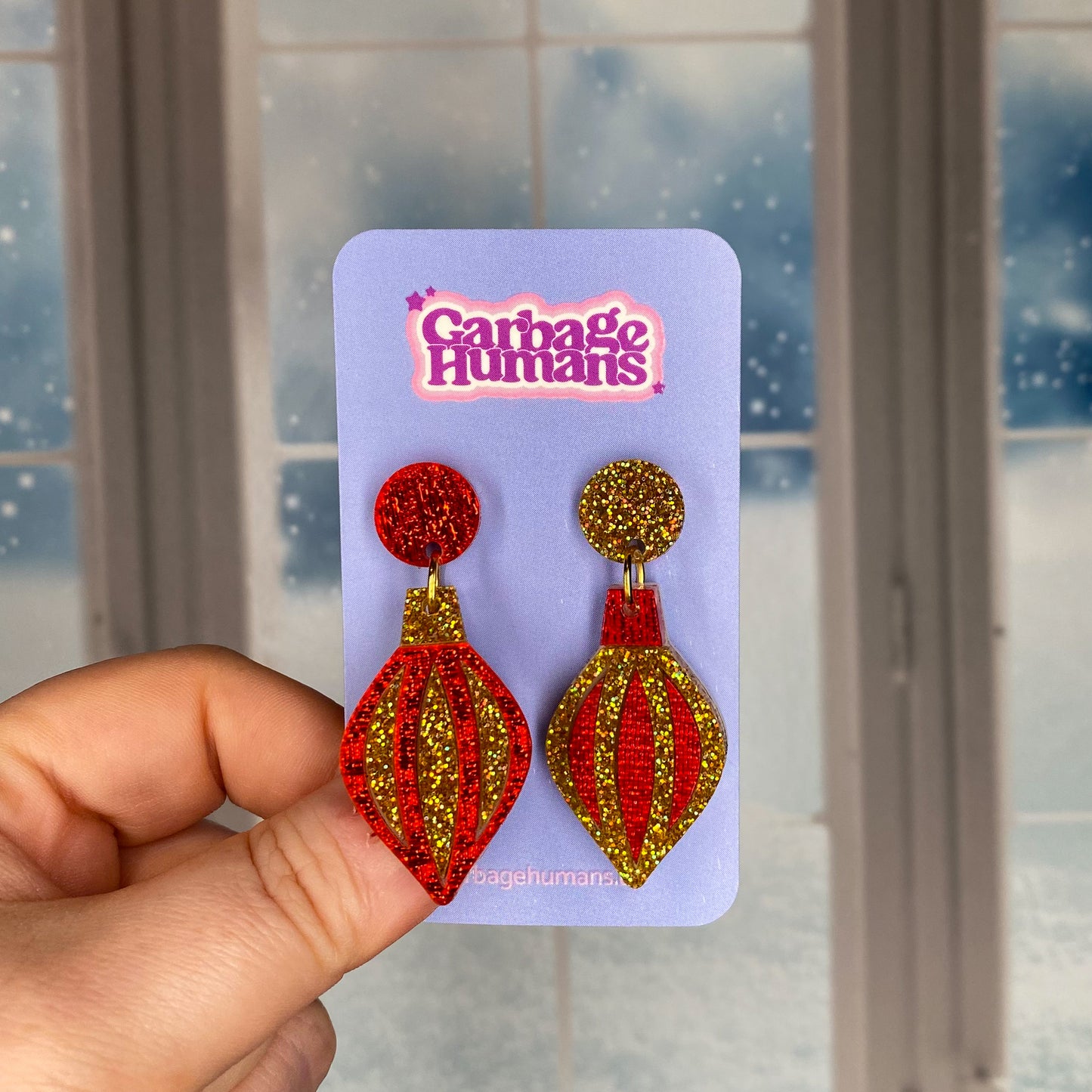 Oblong Ornament Earrings