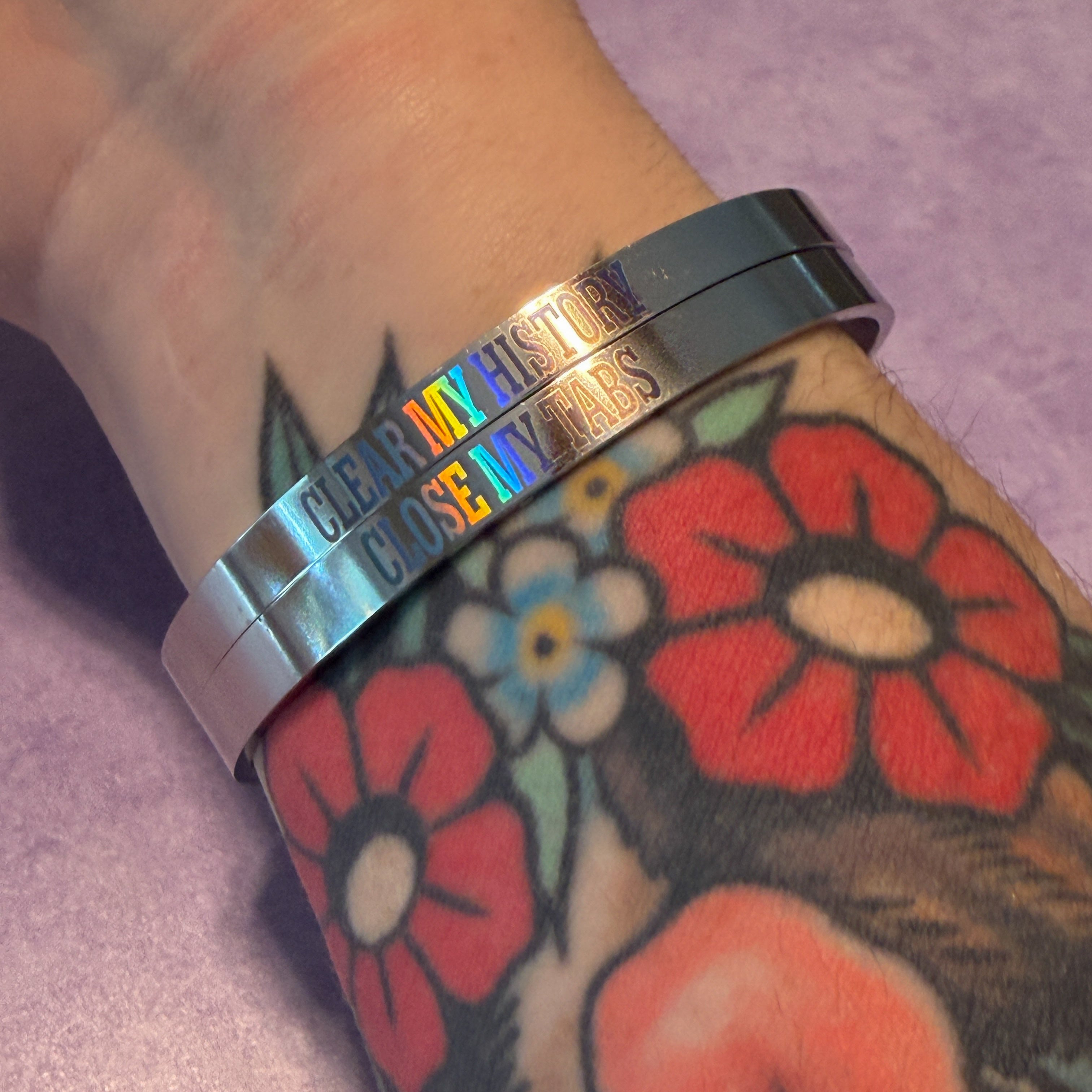 Close Tabs/Clear History Adjutstable Bangle Bracelets – Garbage Humans