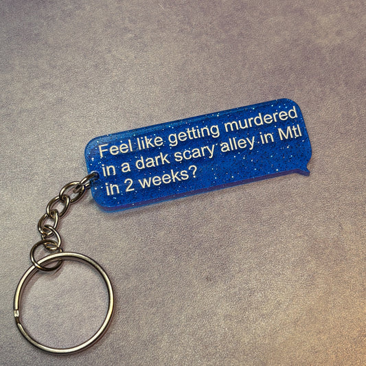 “Dark Alley” keychain or kindle/phone charm
