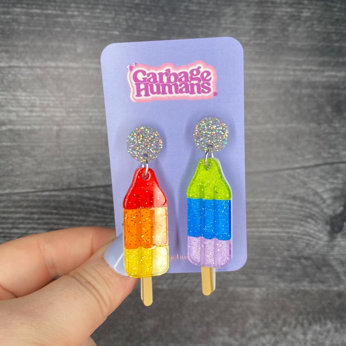 Rainbow Jelly Bomb Pop Earrings