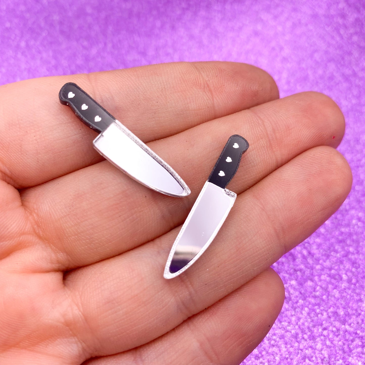 Silver Teeny Knife Studs