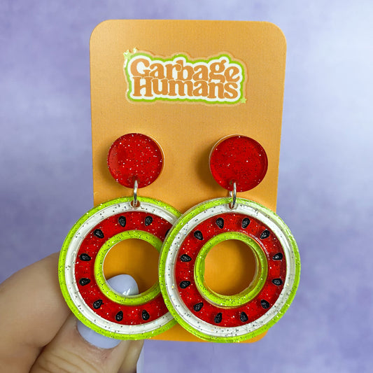 Watermelon Ring Earrings